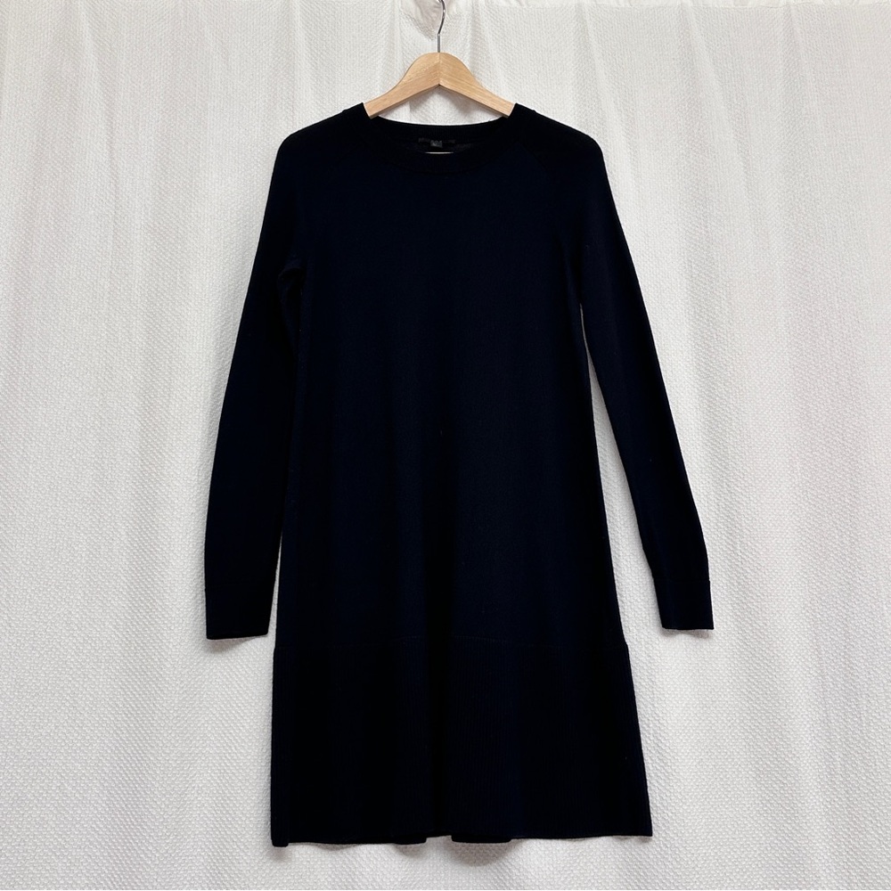 COS 100% Wool Soft Classic Black Long Sleeve Dress